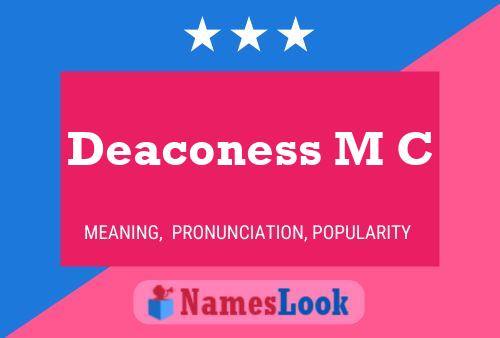 Deaconess M C Name Poster