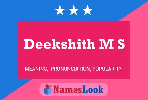 Deekshith M S Name Poster