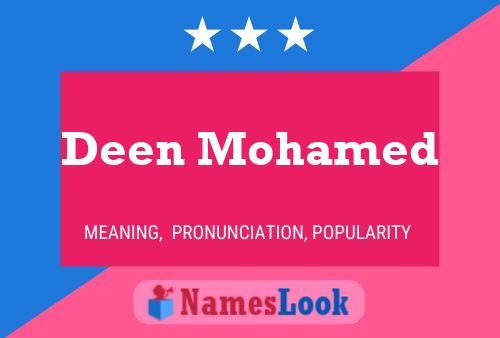 Deen Mohamed Name Poster