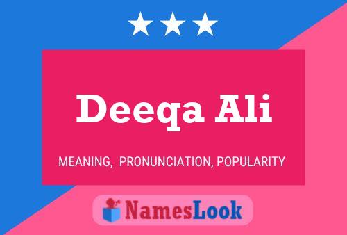 Deeqa Ali Name Poster