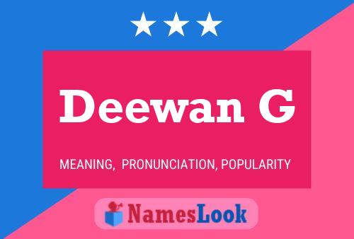 Deewan G Name Poster