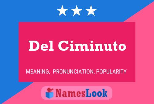 Del Ciminuto Name Poster