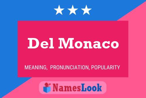 Del Monaco Name Poster