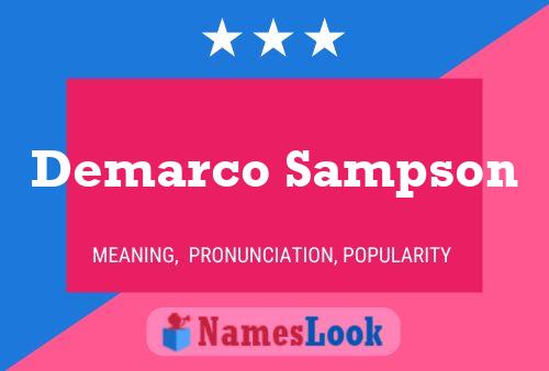 Demarco Sampson Name Poster