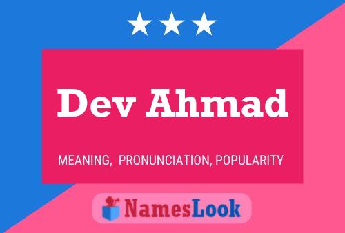 Dev Ahmad Name Poster