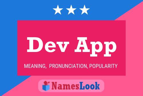 Dev App Name Poster