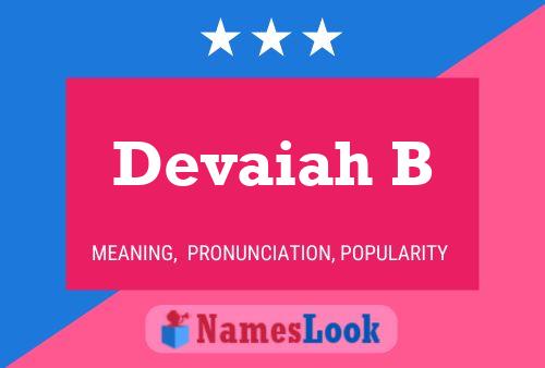 Devaiah B Name Poster