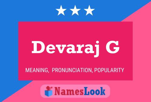 Devaraj G Name Poster