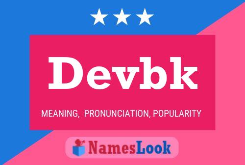 Devbk Name Poster