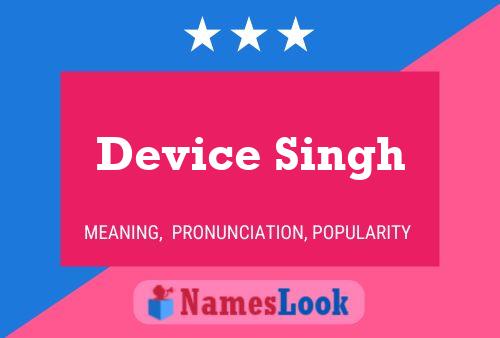 Device Singh Name Poster