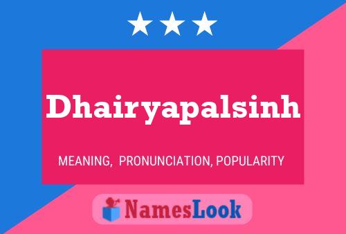 Dhairyapalsinh Name Poster