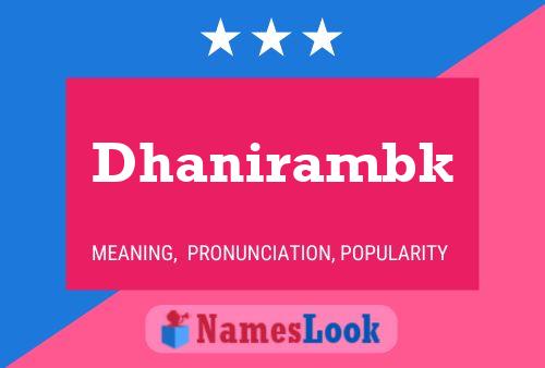 Dhanirambk Name Poster