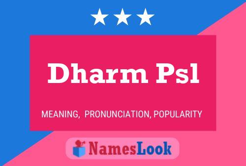 Dharm Psl Name Poster