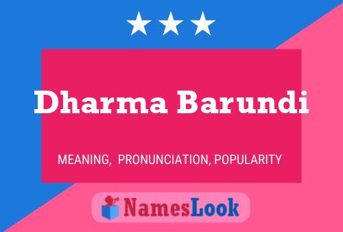 Dharma Barundi Name Poster