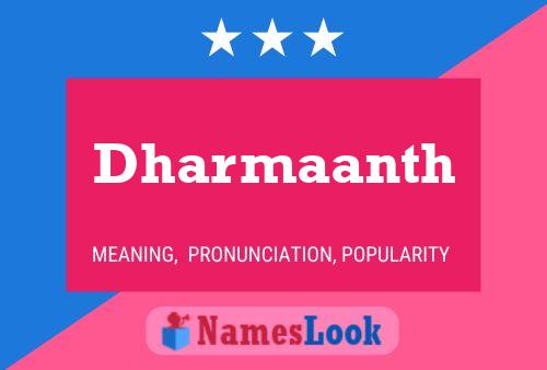 Dharmaanth Name Poster