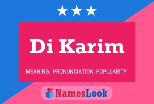 Di Karim Name Poster