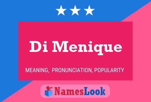 Di Menique Name Poster