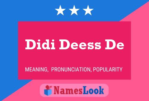 Didi Deess De Name Poster