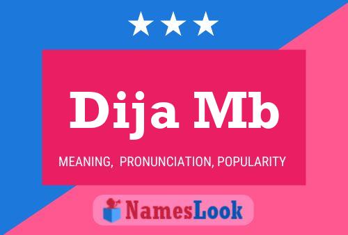 Dija Mb Name Poster