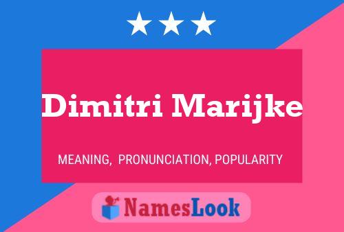 Dimitri Marijke Name Poster