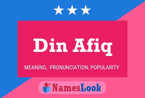 Din Afiq Name Poster