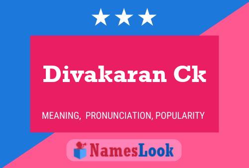 Divakaran Ck Name Poster