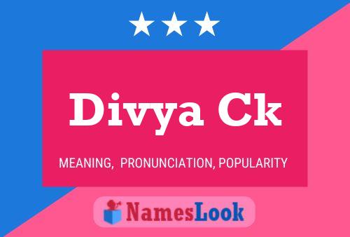 Divya Ck Name Poster