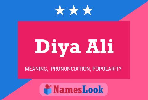 Diya Ali Name Poster