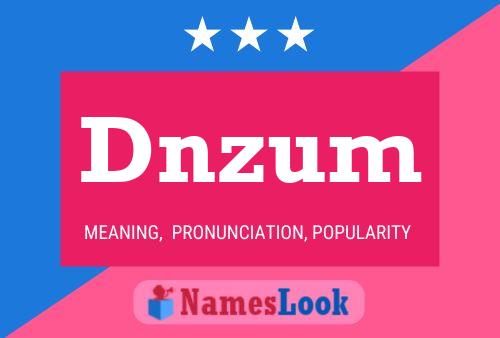 Dnzum Name Poster