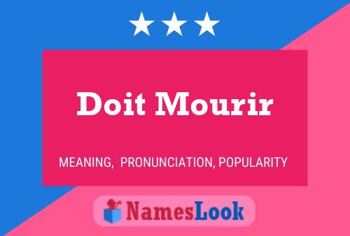 Doit Mourir Name Poster