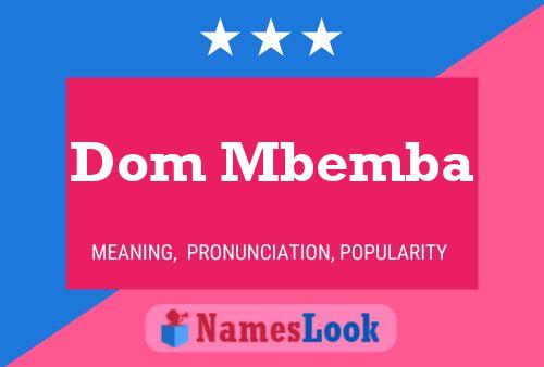 Dom Mbemba Name Poster