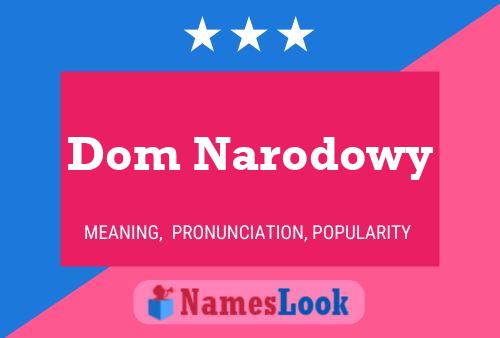 Dom Narodowy Name Poster