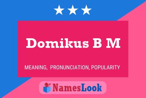 Domikus B M Name Poster