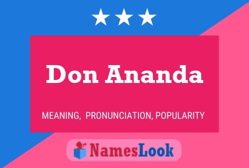 Don Ananda Name Poster