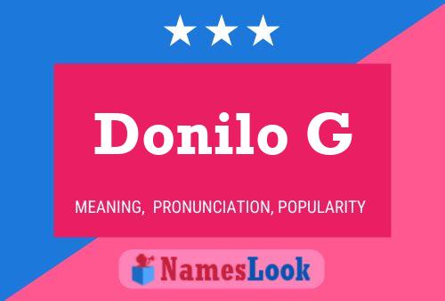 Donilo G Name Poster