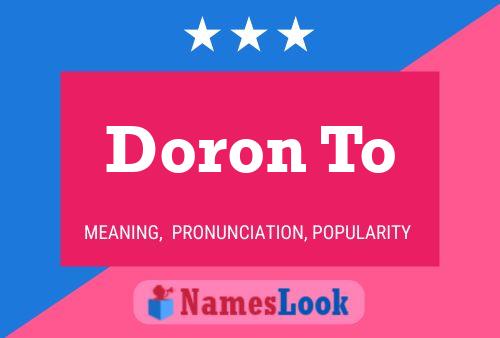 Doron To Name Poster