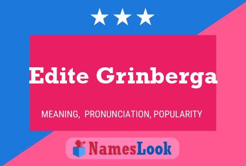 Edite Grinberga Name Poster