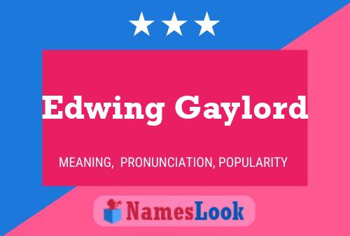 Edwing Gaylord Name Poster