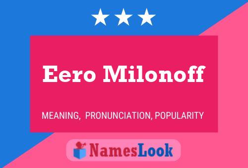 Eero Milonoff Name Poster