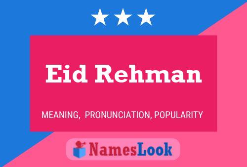 Eid Rehman Name Poster