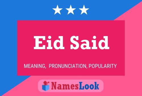 Eid Said Name Poster