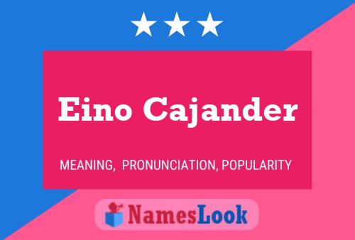 Eino Cajander Name Poster