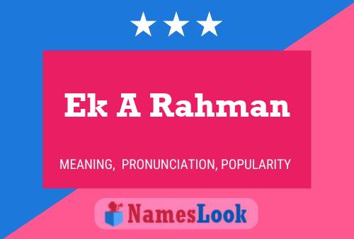 Ek A Rahman Name Poster