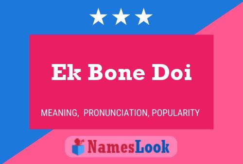 Ek Bone Doi Name Poster