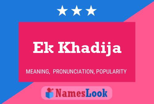 Ek Khadija Name Poster