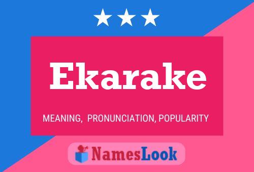 Ekarake Name Poster