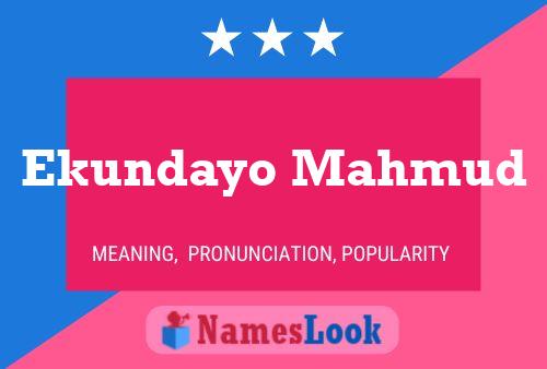 Ekundayo Mahmud Name Poster