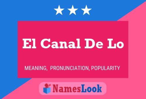 El Canal De Lo Name Poster