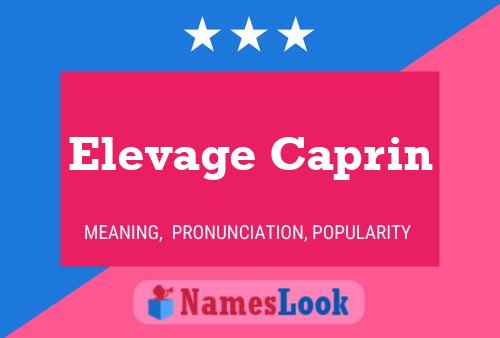 Elevage Caprin Name Poster