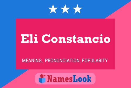 Eli Constancio Name Poster